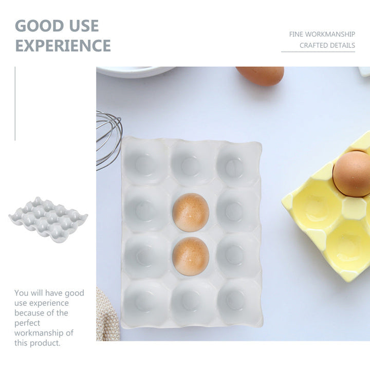 Lisslune | Creative 6 Grids White Ceramic Egg Tray