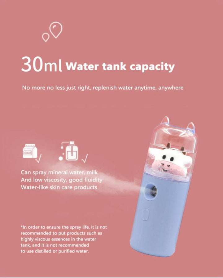 Lisslune | USB Cartoon Animal Rechargeable Mini Face Steamer