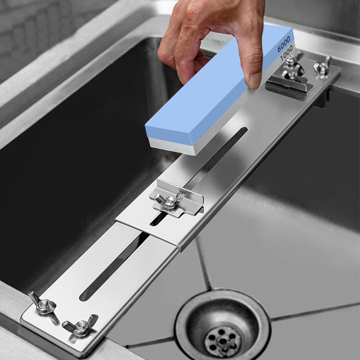 Lisslune | Adjustable Stone Base Sink Knife Sharpener Holder
