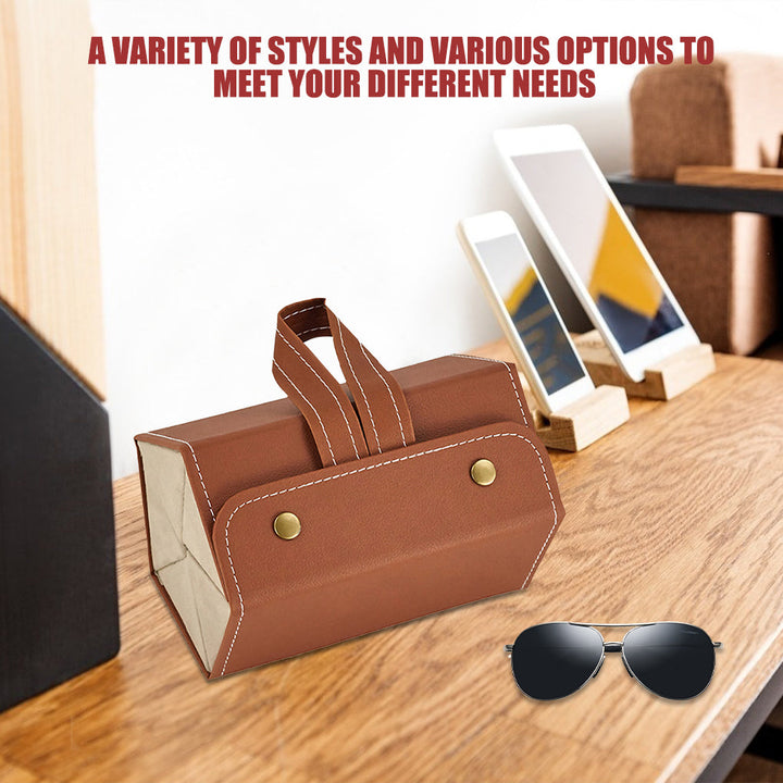 Lisslune | Folding Leather Travel Eyeglasses Organizer