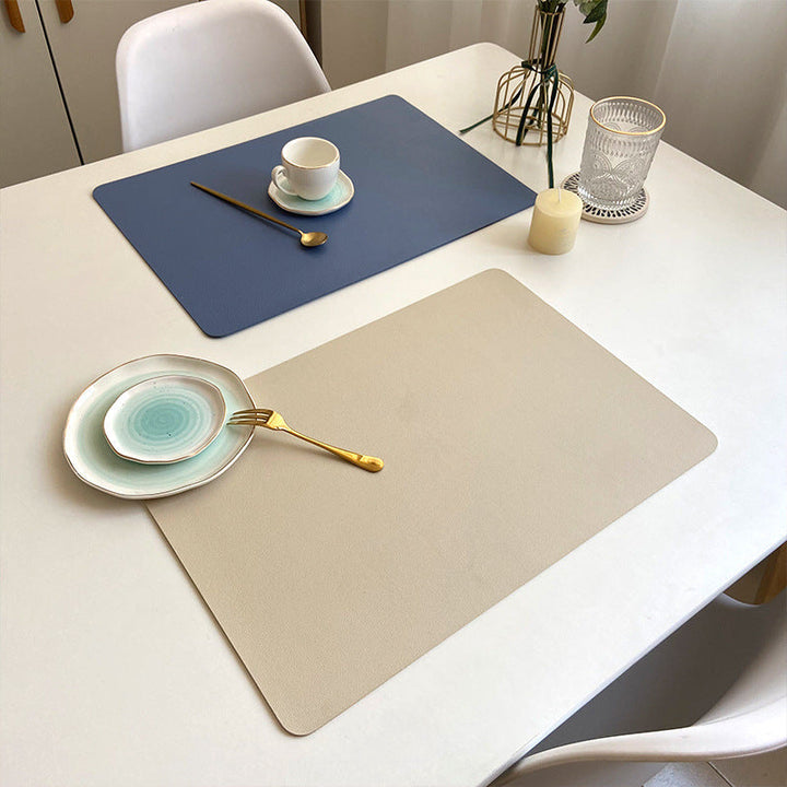 Lisslune | Modern Rectangular Waterproof PU Leather Place Mats