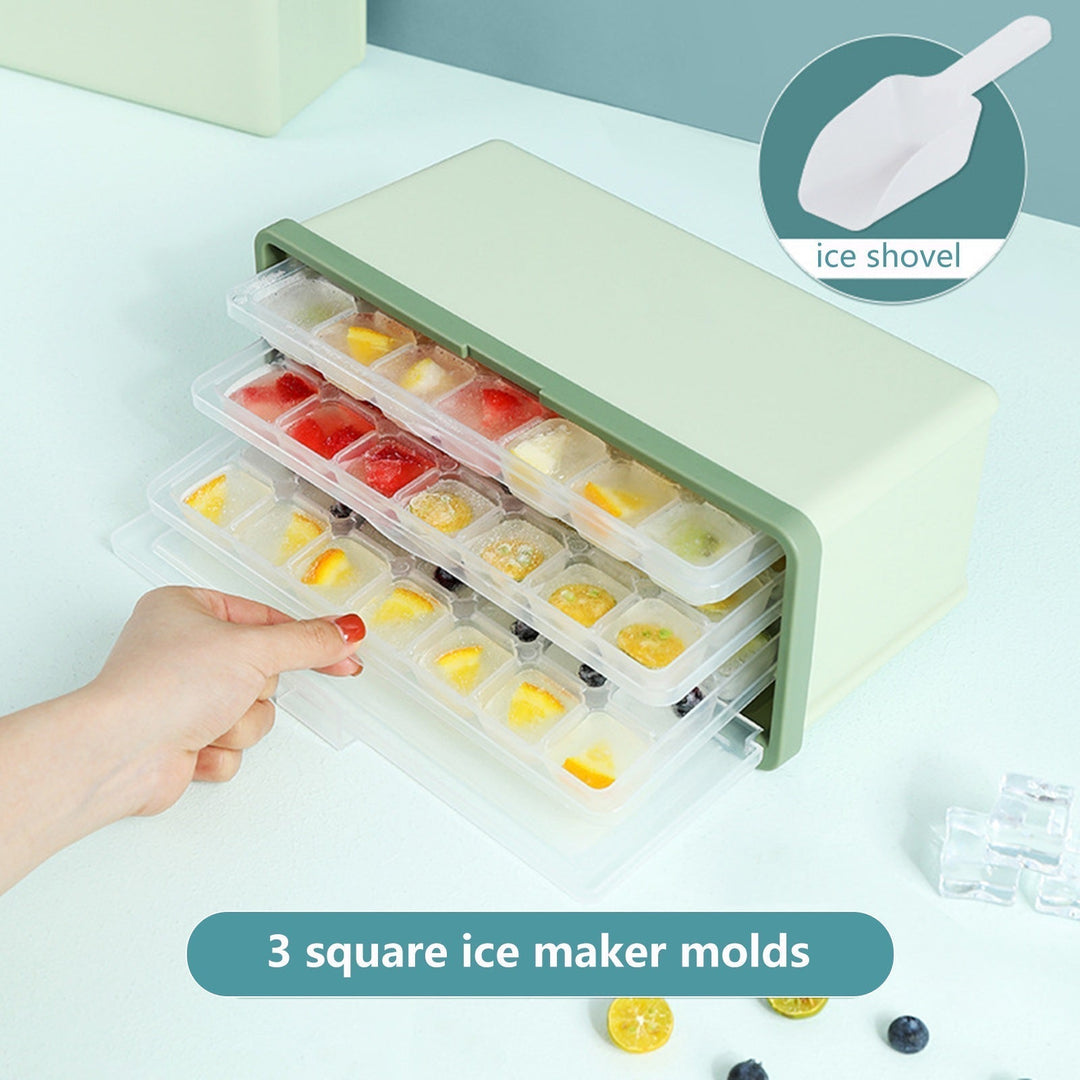 Lisslune | Three-Layer Ice Cube Tray Box