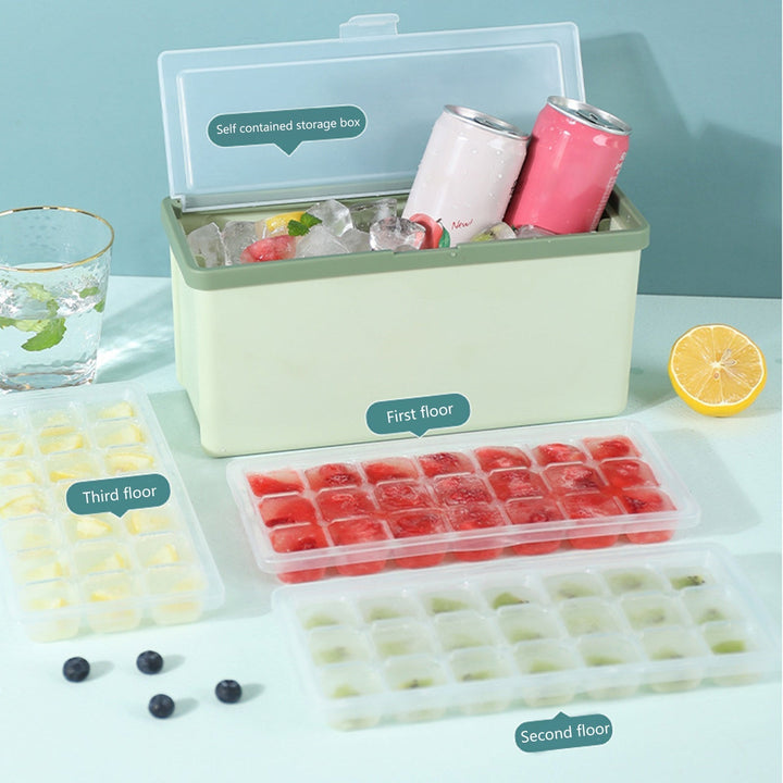 Lisslune | Three-Layer Ice Cube Tray Box