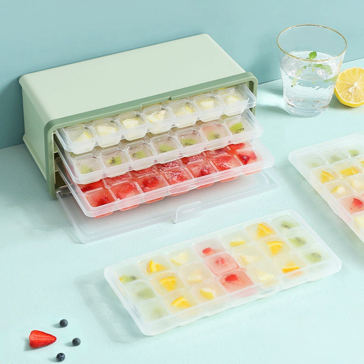 Lisslune | Three-Layer Ice Cube Tray Box