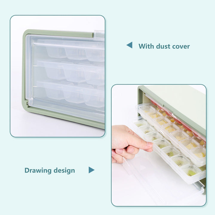 Lisslune | Three-Layer Ice Cube Tray Box