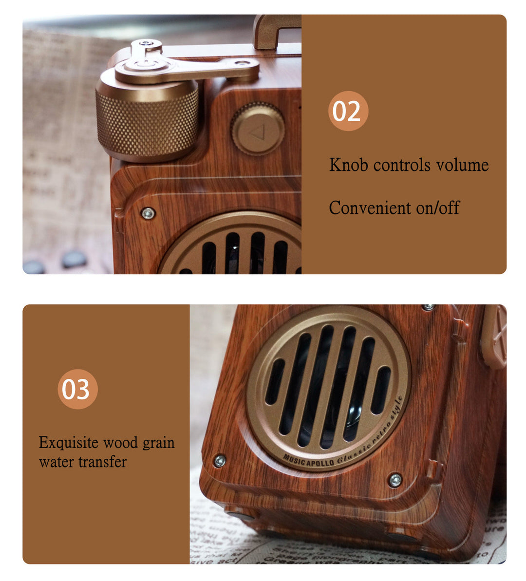 Lisslune | American Style Retro Bluetooth Radio Speaker