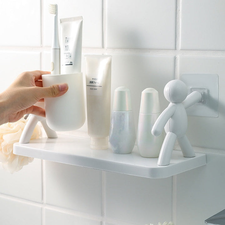 Lisslune | Punch-Free Human Figure Bathroom Shelf
