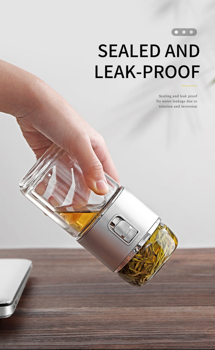 Lisslune | Double Glass Tea Infuser Thermos Bottle