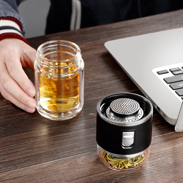 Lisslune | Double Glass Tea Infuser Thermos Bottle