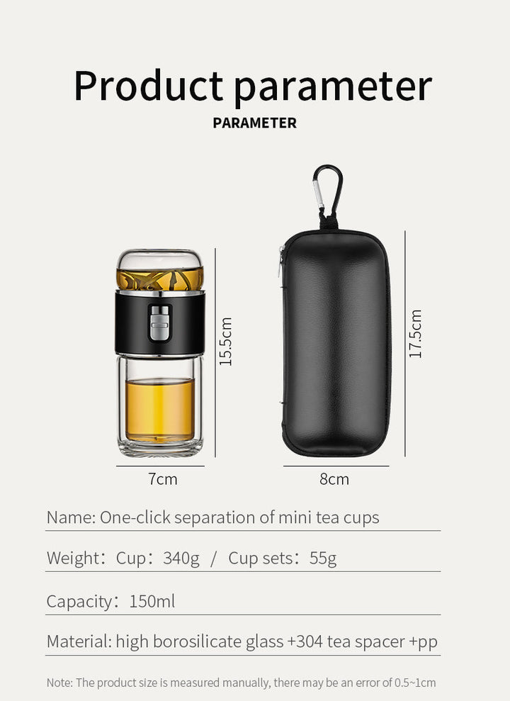 Lisslune | Double Glass Tea Infuser Thermos Bottle