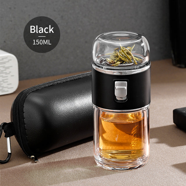 Lisslune | Double Glass Tea Infuser Thermos Bottle