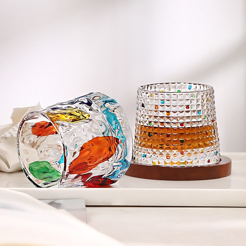 Lisslune | Harlequin Colorful painted glass mug