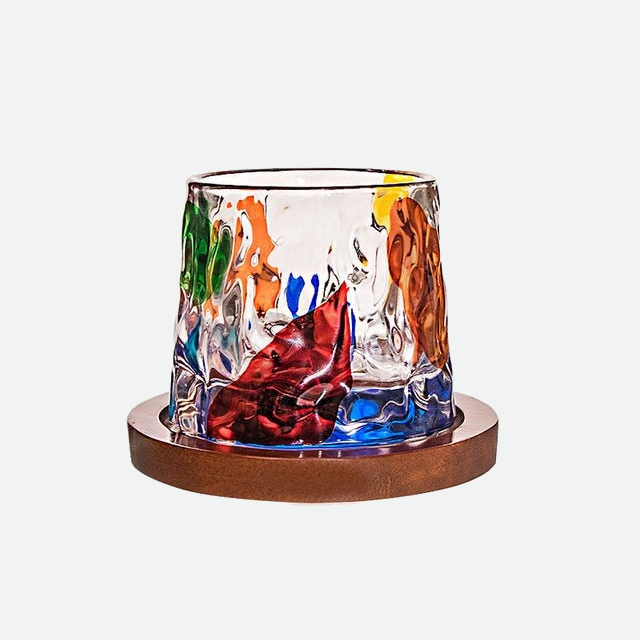 Lisslune | Harlequin Colorful painted glass mug