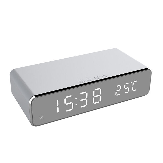 Lisslune | Smart Alarm Clock Charging Station – 2-in-1 Digital Alarm Clock with Magnetic Qi Charger