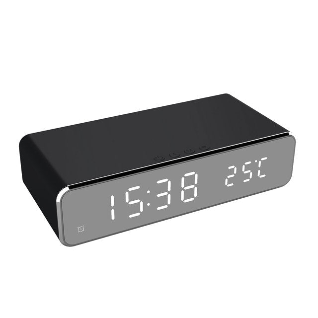 Lisslune | Smart Alarm Clock Charging Station – 2-in-1 Digital Alarm Clock with Magnetic Qi Charger