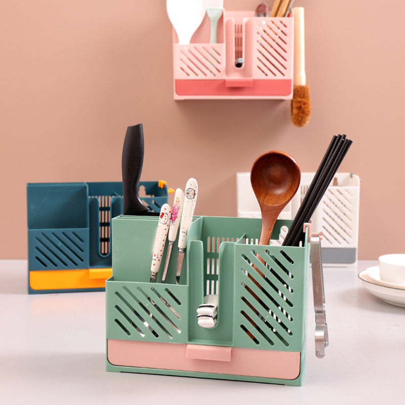 Lisslune | Wall-Mounted Kitchen Cutlery Drainer Storage