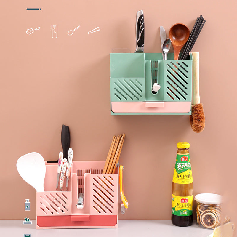 Lisslune | Wall-Mounted Kitchen Cutlery Drainer Storage