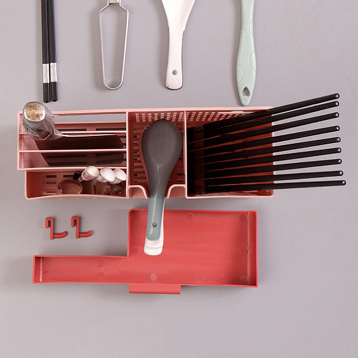 Lisslune | Wall-Mounted Kitchen Cutlery Drainer Storage