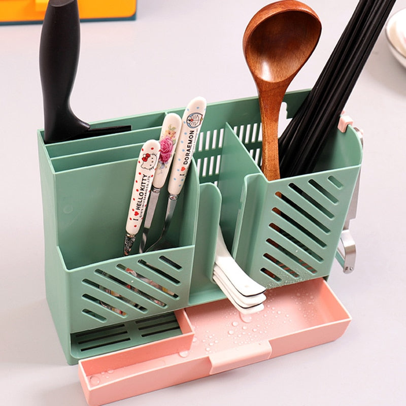 Lisslune | Wall-Mounted Kitchen Cutlery Drainer Storage