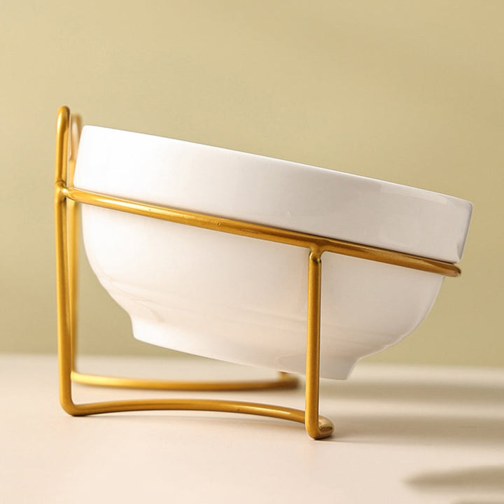 Lisslune | Low-threshold ceramic cat food bowl with stand