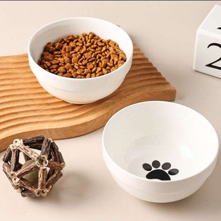 Lisslune | Low-threshold ceramic cat food bowl with stand