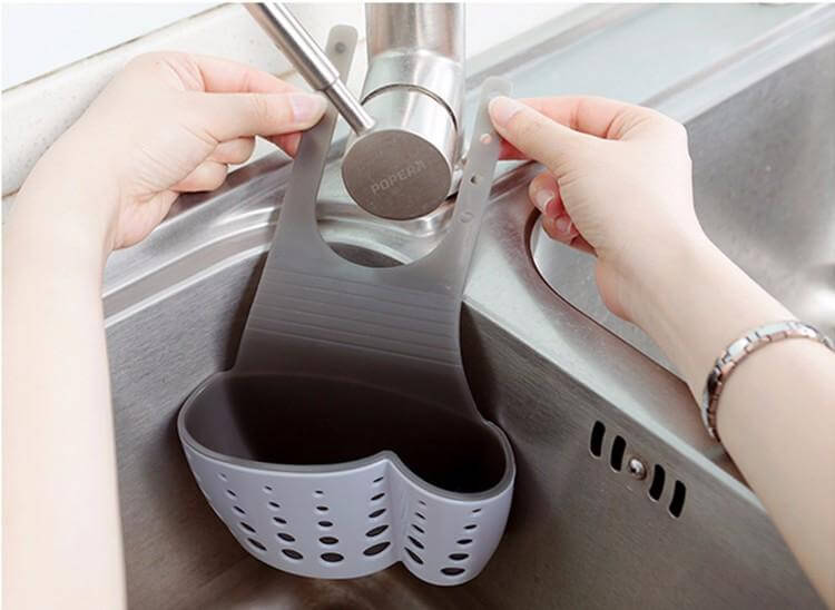 Lisslune | Useful Suction Cup Sink Shelf Soap Rack Kitchen