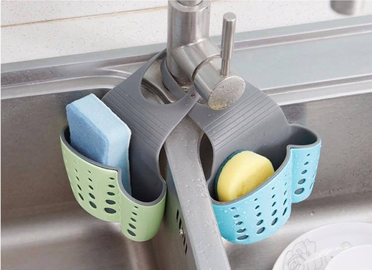 Lisslune | Useful Suction Cup Sink Shelf Soap Rack Kitchen