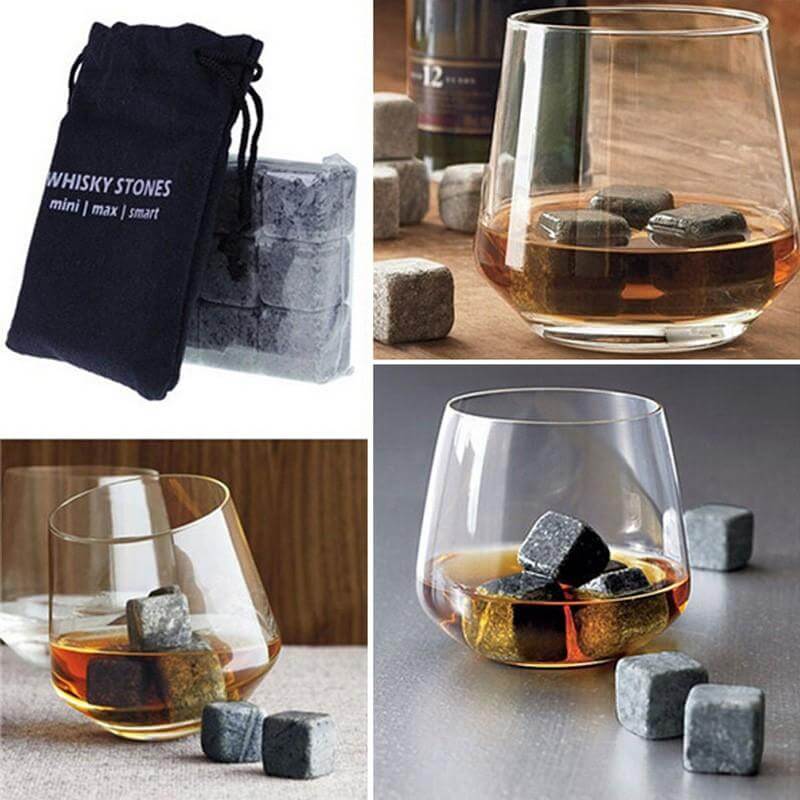 Lisslune | 9pcs/set Natural Whiskey Stones Home Bar Tools