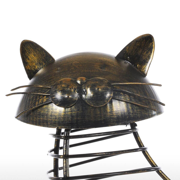 Lisslune | Metal Cat Figurines Cork Container