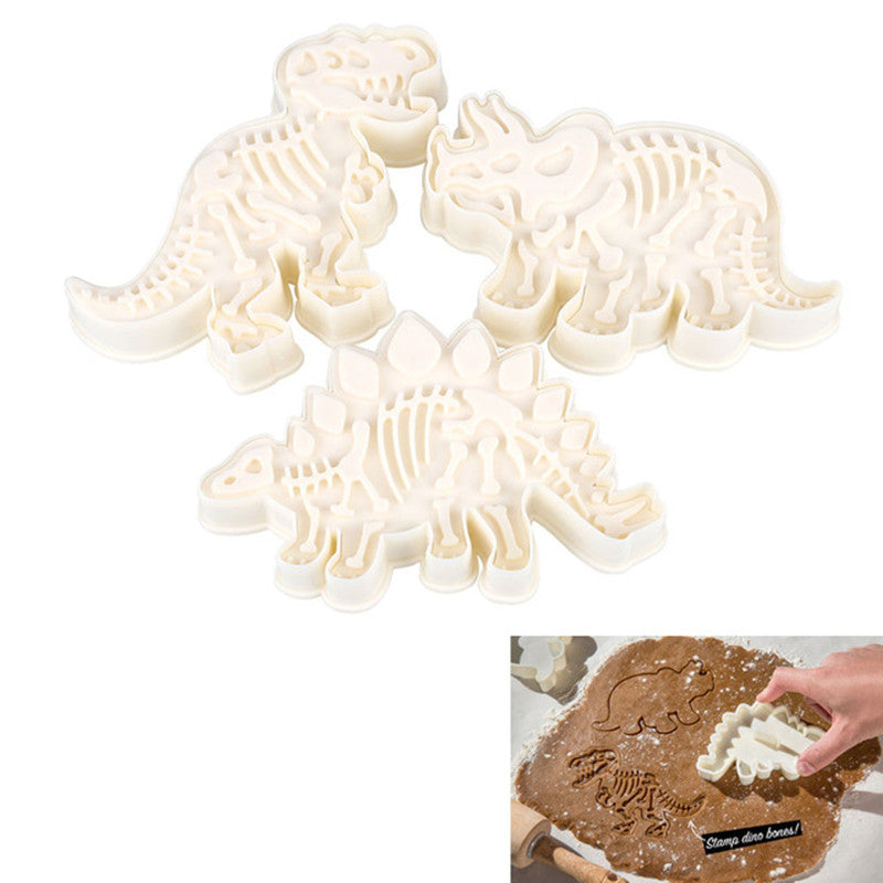 Lisslune | 3Pcs/set Cute Dinosaur Shaped Cookie Cutters Tools