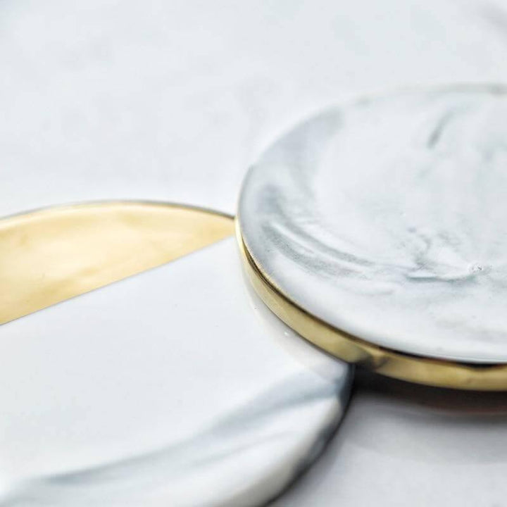 Lisslune | Luxury European Style Marble Stripes Ceramic Coaster