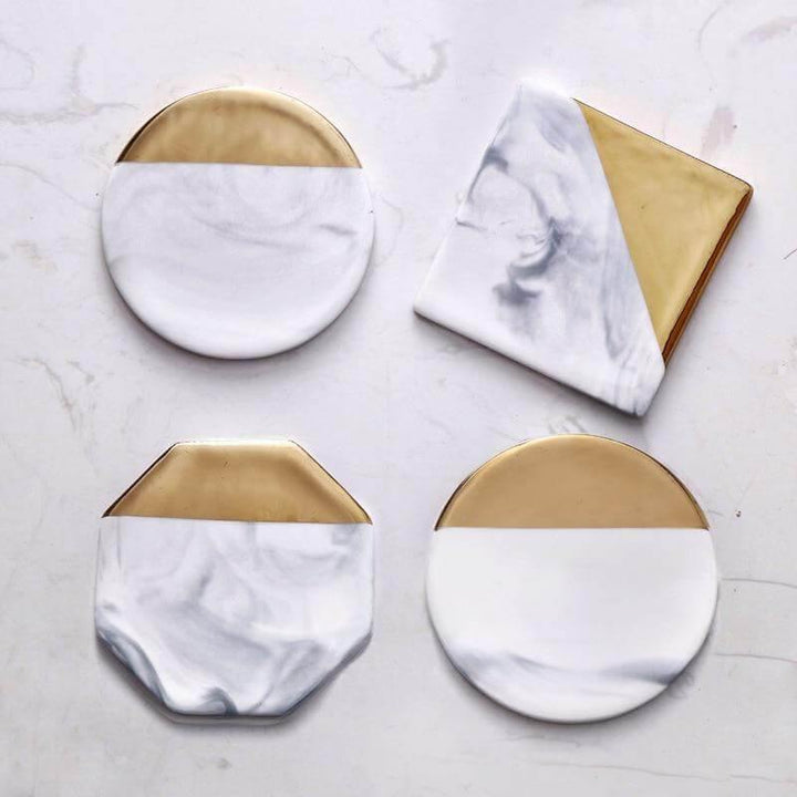 Lisslune | Luxury European Style Marble Stripes Ceramic Coaster