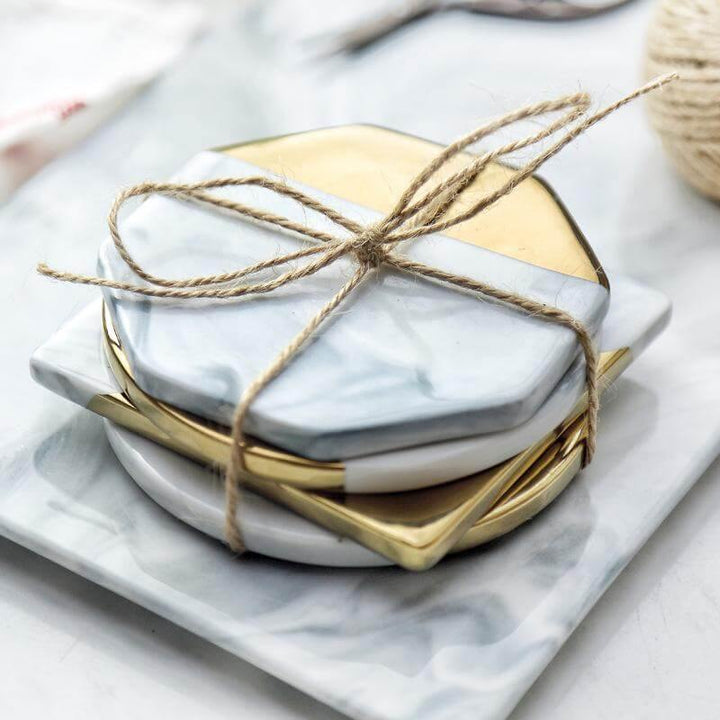 Lisslune | Luxury European Style Marble Stripes Ceramic Coaster