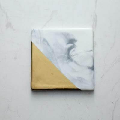 Lisslune | Luxury European Style Marble Stripes Ceramic Coaster