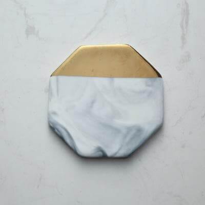 Lisslune | Luxury European Style Marble Stripes Ceramic Coaster