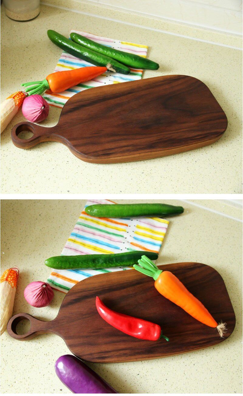 Lisslune | Japanese Walnut/Beech Special Shape Cutting Board made of solid wood