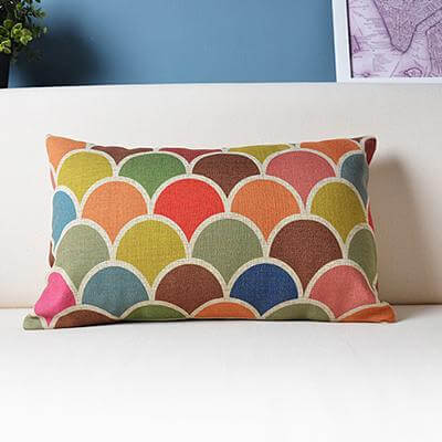 Lisslune | Geometric Lumbar Colorful Pillow Cushion Cover