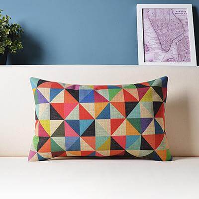 Lisslune | Geometric Lumbar Colorful Pillow Cushion Cover