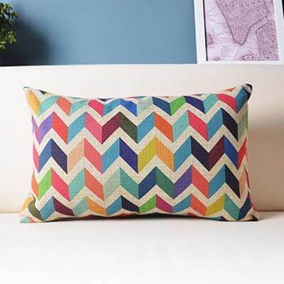Lisslune | Geometric Lumbar Colorful Pillow Cushion Cover