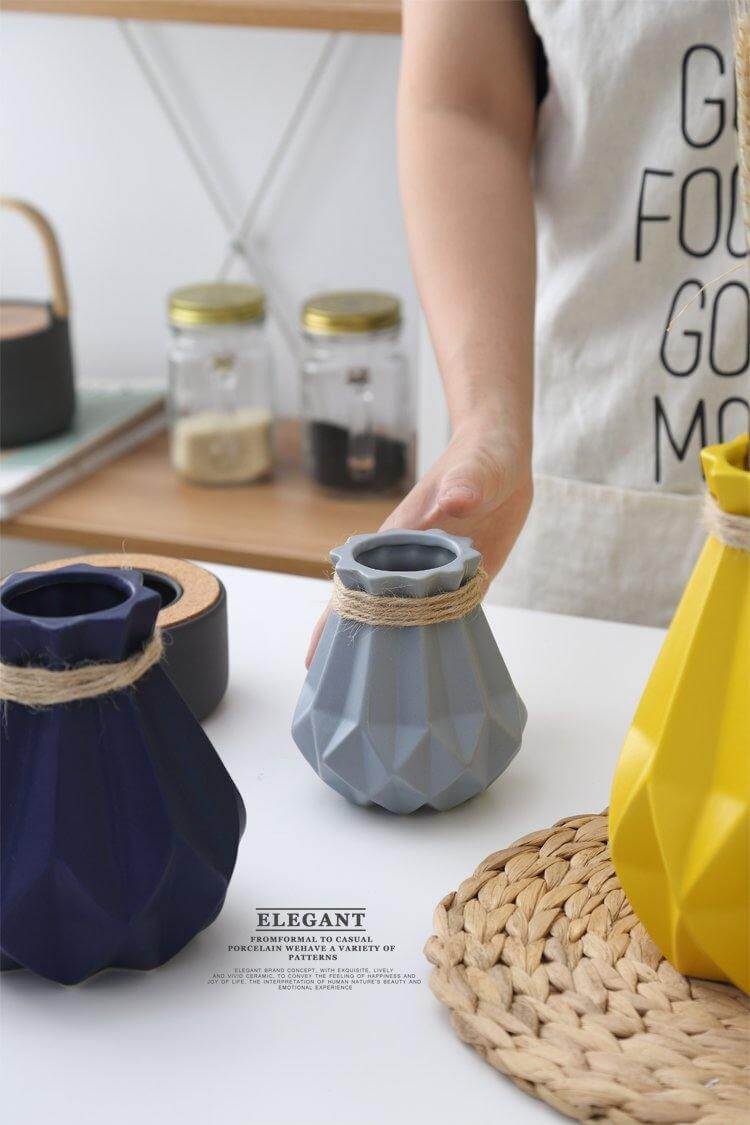 Lisslune | Modern Europe Brief Matt Diamond Porcelain Ceramic Vase
