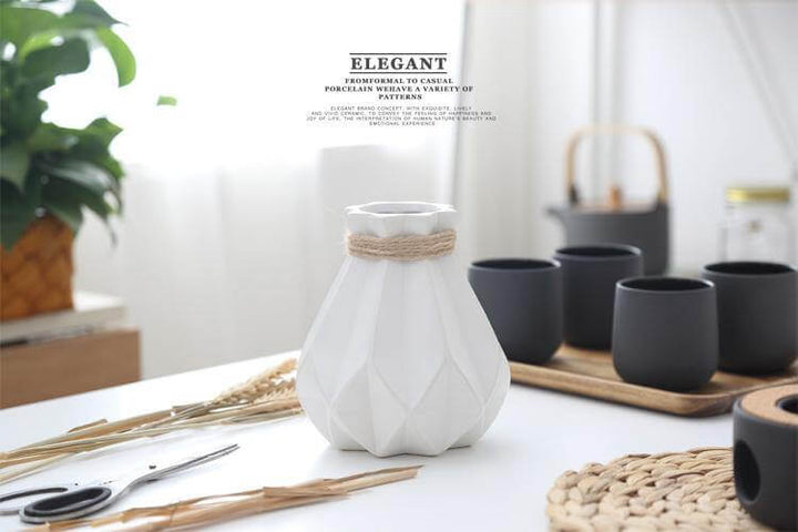 Lisslune | Modern Europe Brief Matt Diamond Porcelain Ceramic Vase