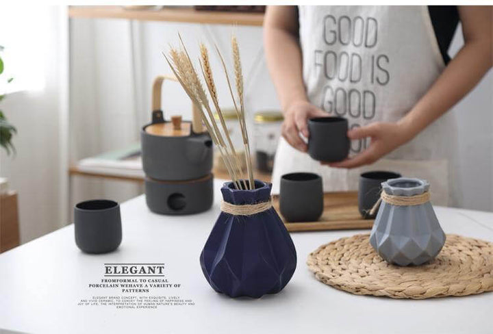 Lisslune | Modern Europe Brief Matt Diamond Porcelain Ceramic Vase