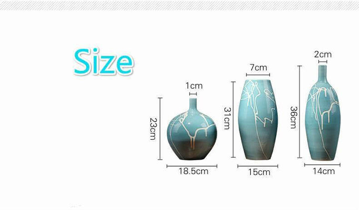 Lisslune | Creative Design Modern White Cream Blue Ceramic Vase