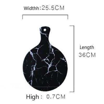 Lisslune | Luxury Ceramic Creative Marble Stripe Large Pizza Plate