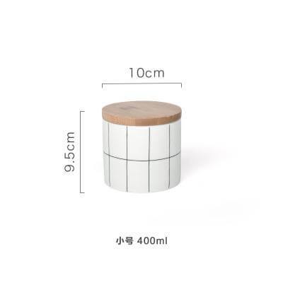 Lisslune | Ceramic Bamboo Cover Kitchen Food Container