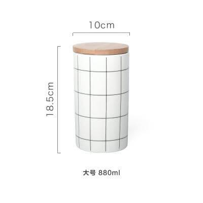 Lisslune | Ceramic Bamboo Cover Kitchen Food Container