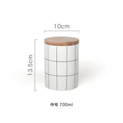 Lisslune | Ceramic Bamboo Cover Kitchen Food Container