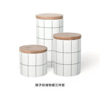 Lisslune | Ceramic Bamboo Cover Kitchen Food Container