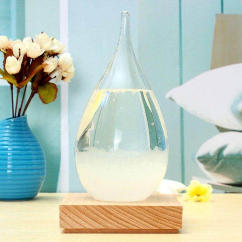 Lisslune | Storm Glass Forecast with Wood Base for home Decoration