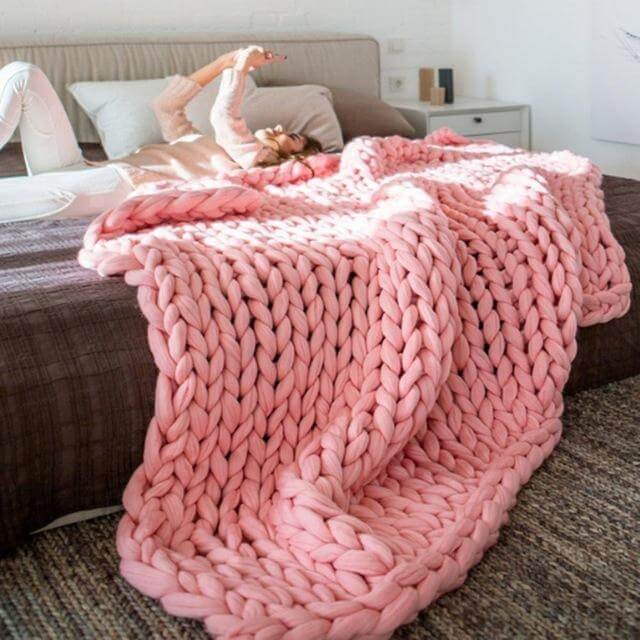 Lisslune | Thick Line Sofa Knitted Blanket